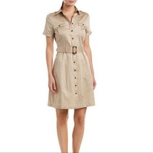 Brooks Brothers Belted Khaki Shirt Dress